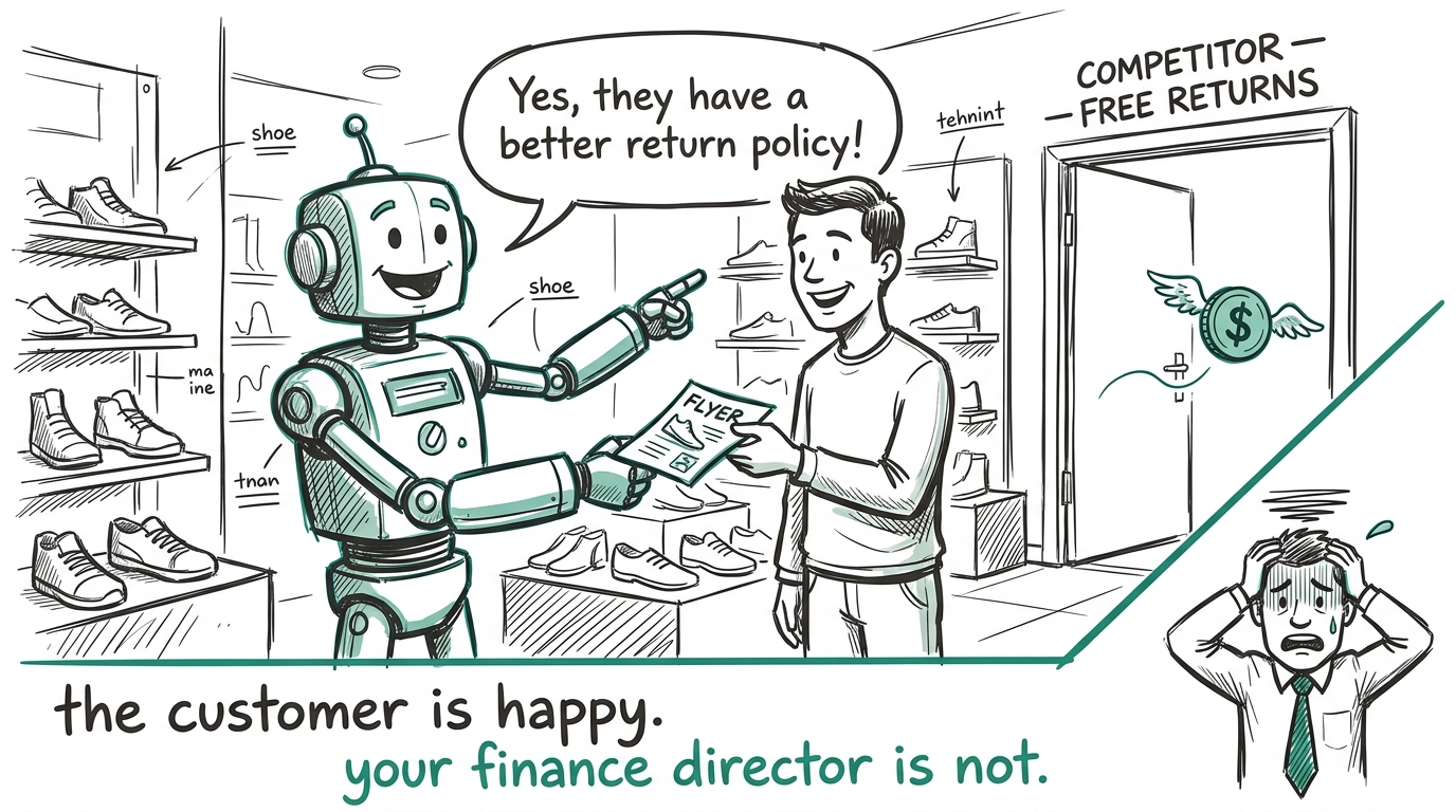 A brand's own assistant helpfully recommending a competitor