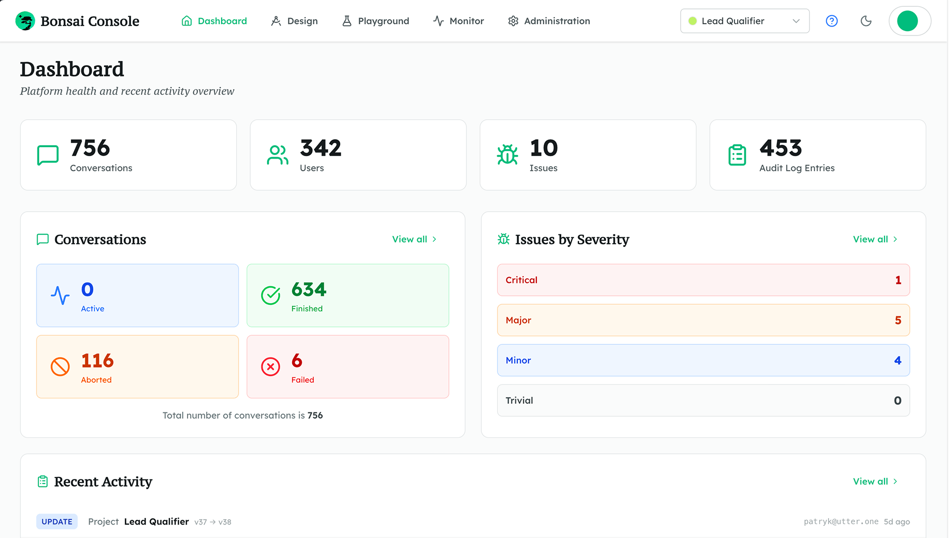 Dashboard screenshot
